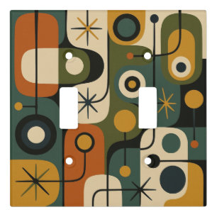 Mid Century Modern Starburst Pattern Light Switch Cover