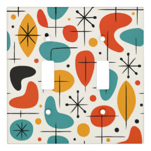 Mid Century Modern Starburst Pattern Light Switch Cover