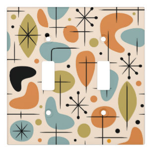 Mid Century Modern Starburst Pattern Light Switch Cover