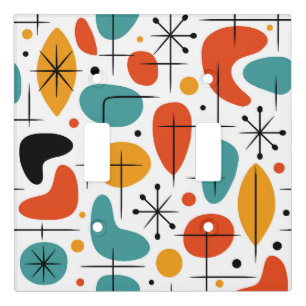 Mid Century Modern Starburst Pattern Light Switch Cover