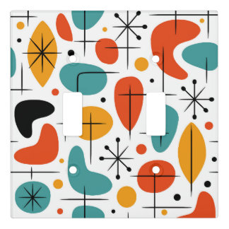 Mid Century Modern Starburst Pattern Light Switch Cover