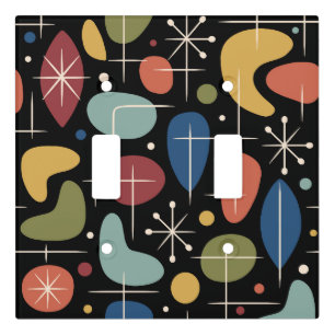 Mid Century Modern Starburst Pattern Light Switch Cover