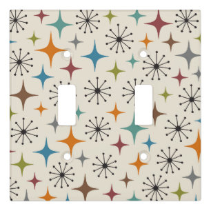 Mid Century Modern Starburst Pattern Light Switch Cover
