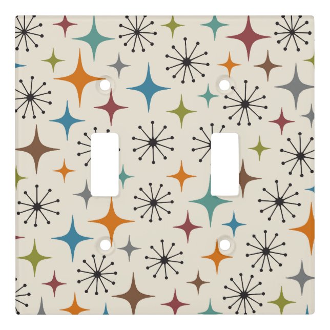 Mid Century Modern Starburst Pattern Light Switch Cover (Front)