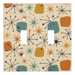 Mid Century Modern Starburst Pattern Light Switch Cover