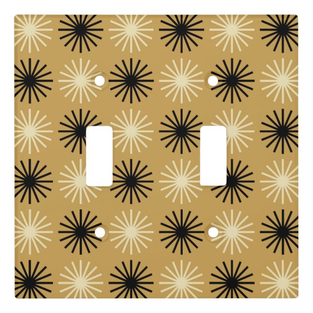 Mid Century Modern Starburst Pattern Light Switch Cover (Front)