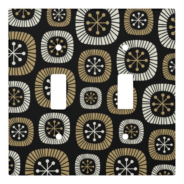 Mid Century Modern Starburst Pattern Light Switch Cover (Front)