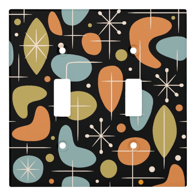 Mid Century Modern Starburst Pattern Light Switch Cover (Front)