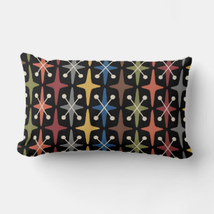 Mid Century Modern Starburst Pattern Lumbar Pillow