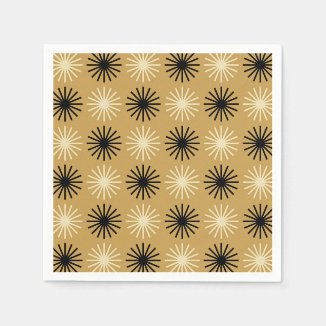 Mid Century Modern Starburst Pattern Napkins (Front)
