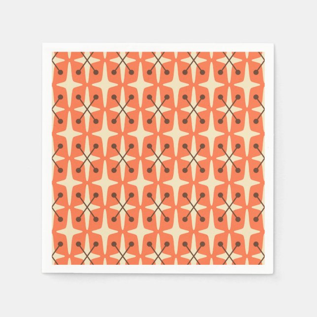 Mid Century Modern Starburst Pattern Napkins (Front)