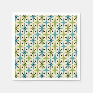 Mid Century Modern Starburst Pattern Napkins