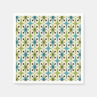 Mid Century Modern Starburst Pattern Napkins