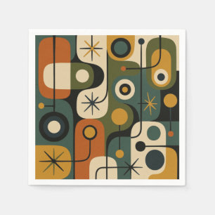 Mid Century Modern Starburst Pattern Napkins