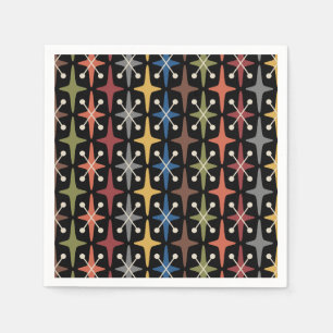 Mid Century Modern Starburst Pattern Napkins