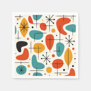 Mid Century Modern Starburst Pattern Napkins