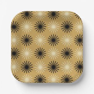 Mid Century Modern Starburst Pattern Paper Plates