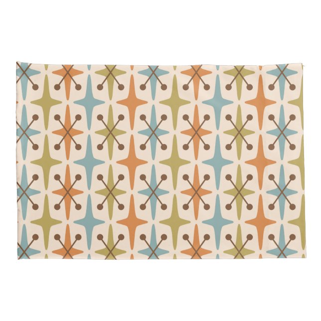 Mid Century Modern Starburst Pattern Pillow Case (Back-Right)