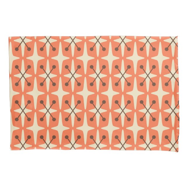 Mid Century Modern Starburst Pattern Pillow Case (Front-Left)
