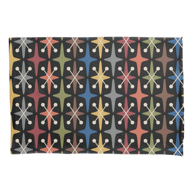 Mid Century Modern Starburst Pattern Pillow Case (Front)