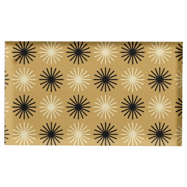 Mid Century Modern Starburst Pattern Place Card Holder (Front)
