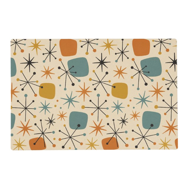 Mid Century Modern Starburst Pattern Placemat (Front)