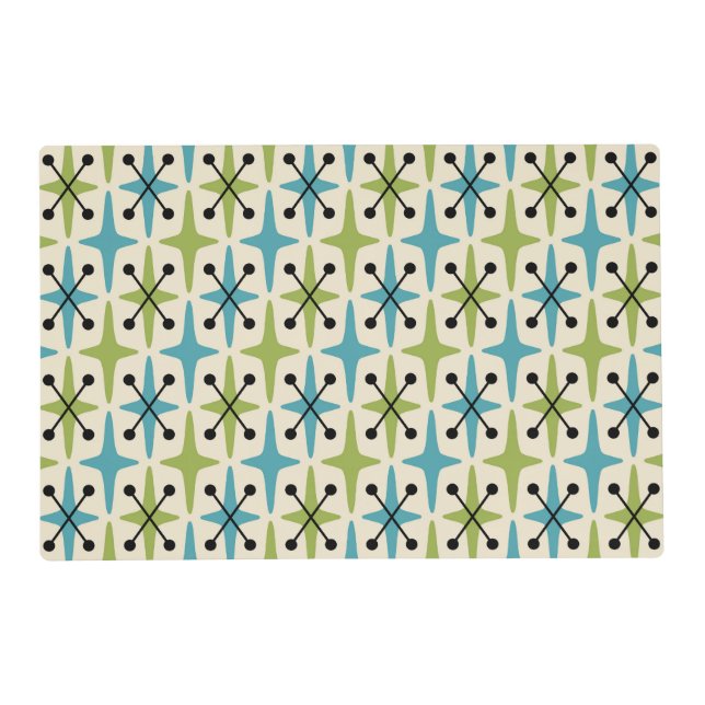 Mid Century Modern Starburst Pattern Placemat (Front)