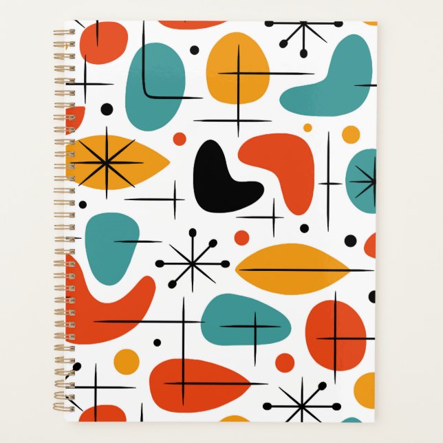 Mid Century Modern Starburst Pattern Planner (Front)