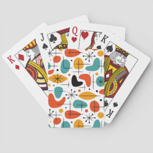 Mid Century Modern Starburst Pattern Poker Cards