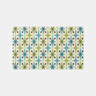 Mid Century Modern Starburst Pattern Rug