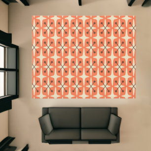 Mid Century Modern Starburst Pattern Rug