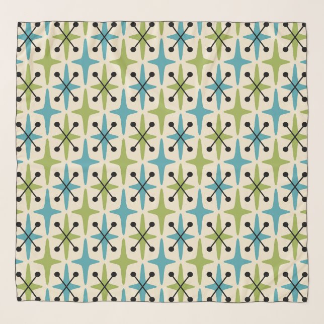 Mid Century Modern Starburst Pattern Scarf (Front)