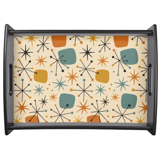 Mid Century Modern Starburst Pattern Serving Tray (Front)