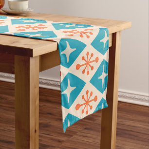 Mid-Century Modern Starburst Pattern Short Table Runner