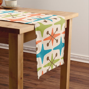 Mid Century Modern Starburst Pattern Short Table Runner
