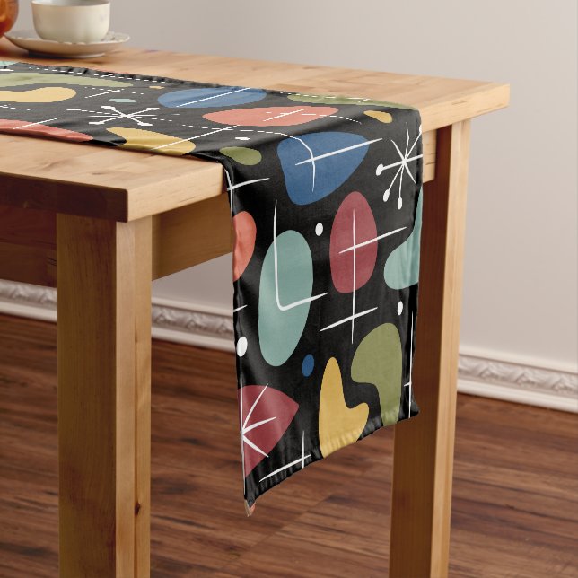 Mid Century Modern Starburst Pattern Short Table Runner (In Situ)