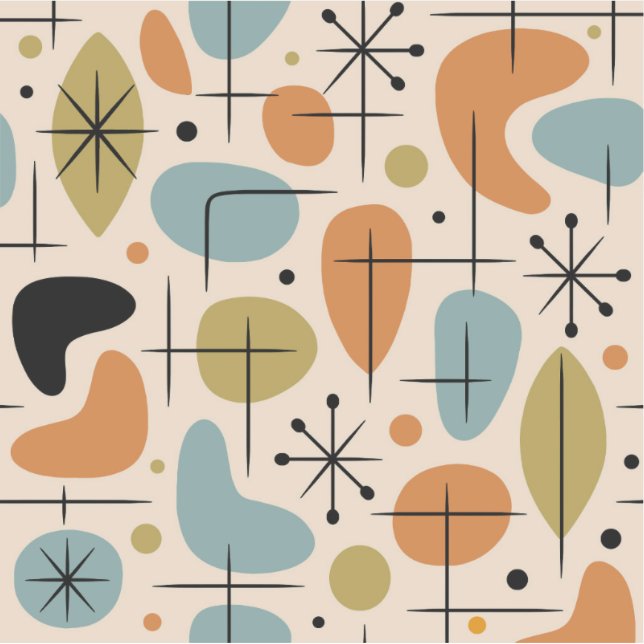 Mid Century Modern Starburst Pattern Sticker (Front)