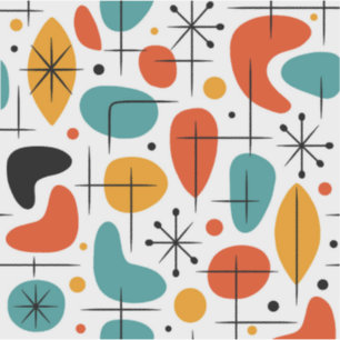 Mid Century Modern Starburst Pattern Sticker