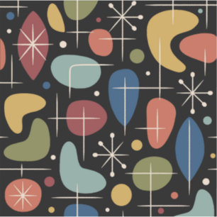 Mid Century Modern Starburst Pattern Sticker
