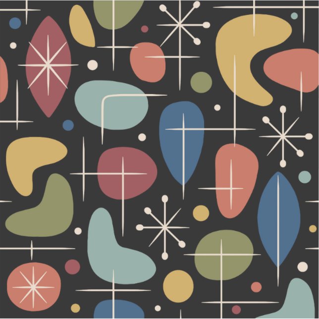 Mid Century Modern Starburst Pattern Sticker (Front)