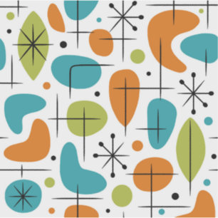 Mid Century Modern Starburst Pattern Sticker