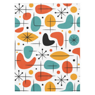 Mid Century Modern Starburst Pattern Tablecloth