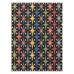 Mid Century Modern Starburst Pattern Tablecloth