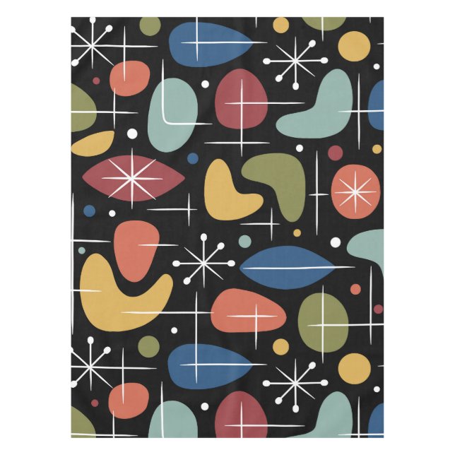 Mid Century Modern Starburst Pattern Tablecloth (Front)
