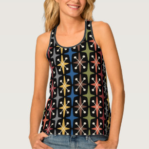 Mid Century Modern Starburst Pattern Tank Top