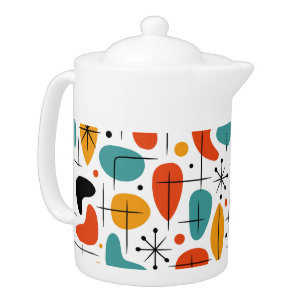 Mid Century Modern Starburst Pattern Teapot
