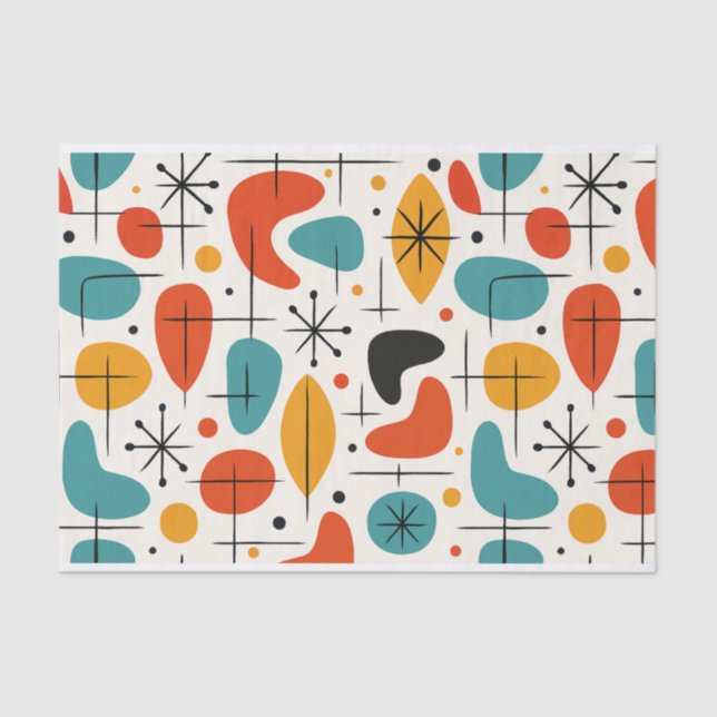 Mid Century Modern Starburst Pattern Tissue Paper (Front)