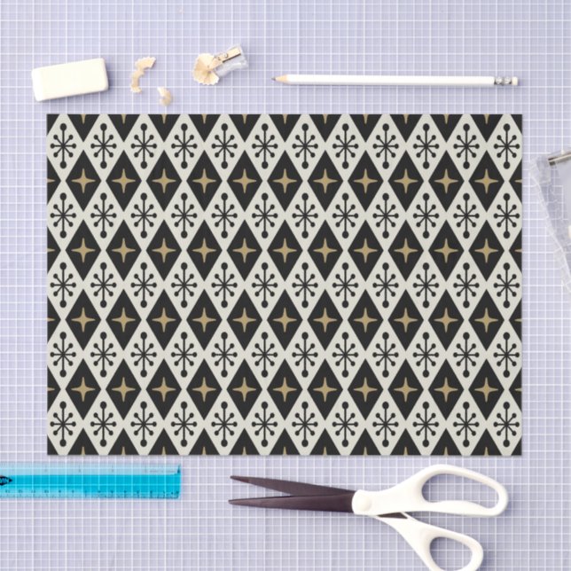 Mid-Century Modern Starburst Pattern Tissue Paper (Craft)