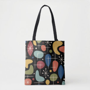Mid Century Modern Starburst Pattern Tote Bag