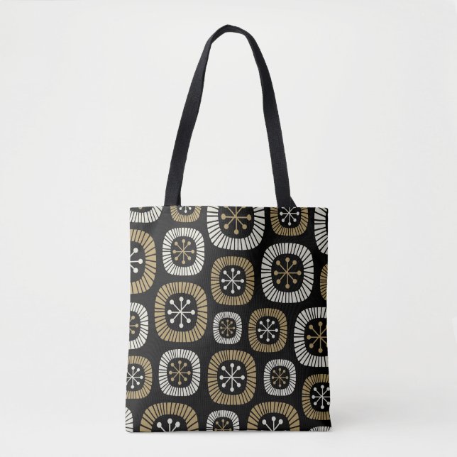 Mid Century Modern Starburst Pattern Tote Bag (Front)